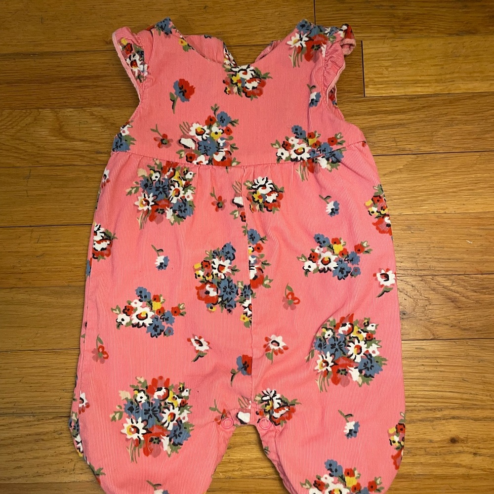 Baby Boden Pink Floral Corduroy Jumper - 0-3M